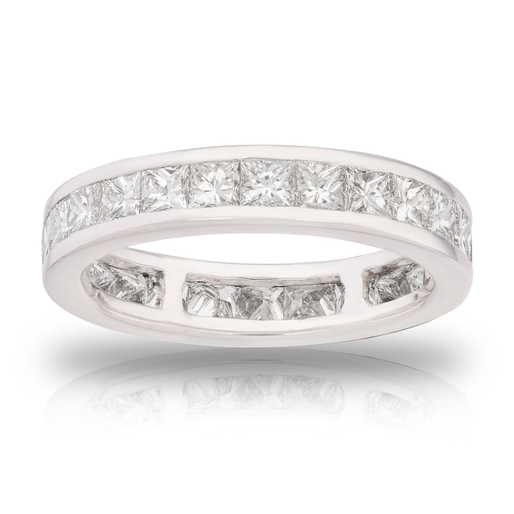 18ct White Gold 1.0CT Diamond Eternity Ring - Princess Cut Centre Diamonds