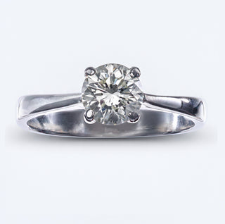 18ct White Gold 1ct Natural Diamond Solitaire Ring