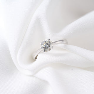 18ct White Gold 1ct Natural Diamond Solitaire Ring