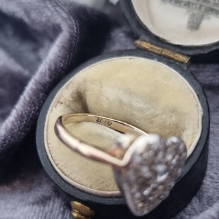 Victorian 18ct Yellow Gold Old Cut Diamond Heart Love Ring