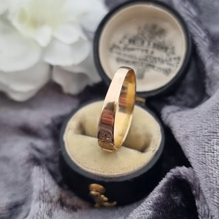 Victorian 18ct Peach Gold Mizpah Band Ring