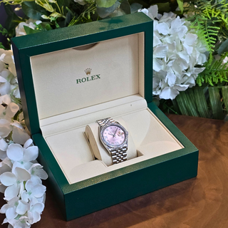 Rolex Datejust 126284RBR - Factory Diamond Bezel - 36mm - Jubilee Bracelet - Pink Diamond Roman Dial - 2021