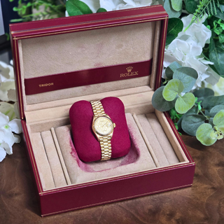18ct Gold Rolex Lady Datejust Ref. 69178 - 26mm - Gold Pave Diamond Scatter Dial (1987)