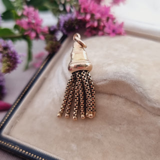 Victorian 9ct Yellow Gold Tassel Fob Pendant For Albertina