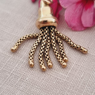 Victorian 9ct Yellow Gold Tassel Fob Pendant For Albertina