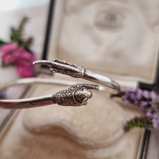 Victorian Sterling Silver Leopard Big Cat Novelty Bangle