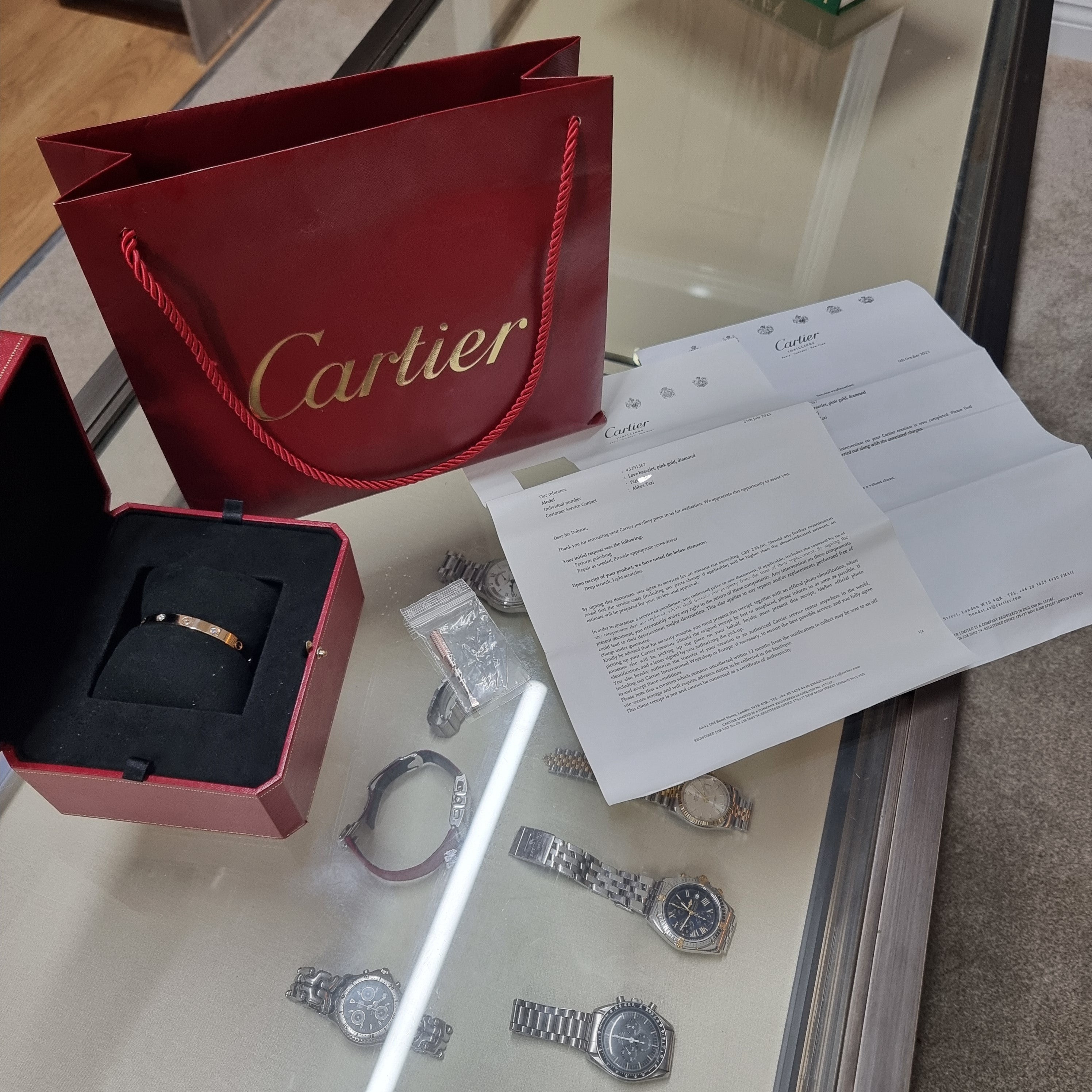 Cartier 18ct Rose Gold Diamond Love Bracelet Serviced 2023