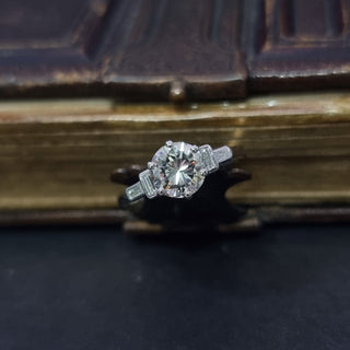 Vintage Art Deco Platinum 1.56ct Natural Diamond Solitaire Engagement Ring