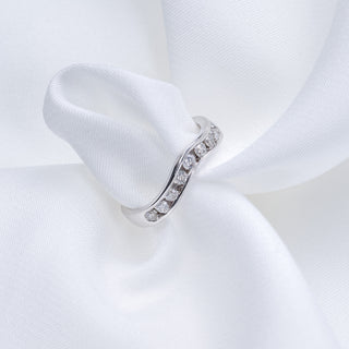 18ct White Gold 0.33ct Diamond Wishbone Shaped Half Eternity Ring