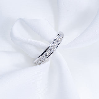 18ct White Gold 1ct Diamond Half Eternity Channel Set Band Ring
