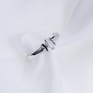 Unique 18ct White Gold 0.25ct Natural Marquise Diamond Solitaire Ring