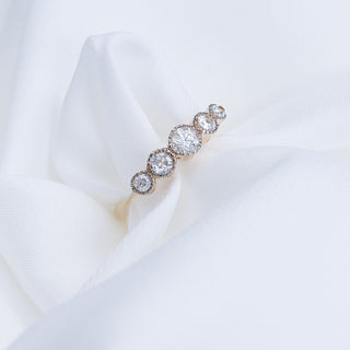 Antique 18ct Yellow Gold 0.85ct Old Cut Diamond Five Stone Ring