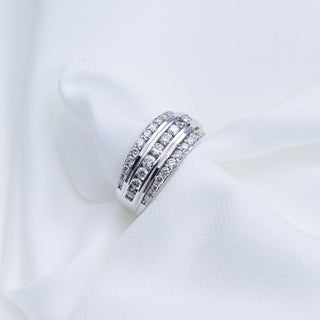 18ct White Gold 1ct Diamond White Gold Dome Band Ring