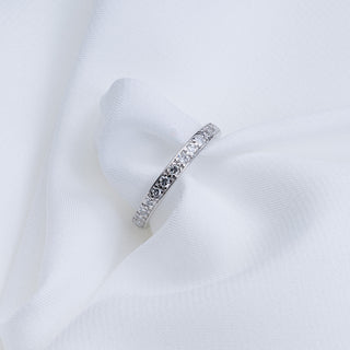 Antique Platinum Single Cut Diamond Full Eternity Band Ring
