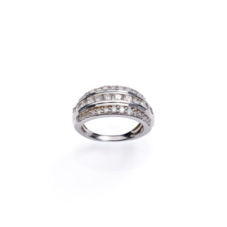 18ct White Gold 1ct Diamond White Gold Dome Band Ring