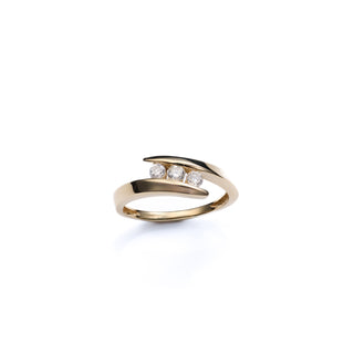 18ct Yellow Gold 0.25ct Diamond Trilogy Ring