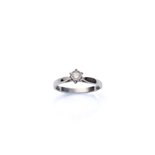 Dainty Platinum 0.1ct Diamond Solitaire Ring