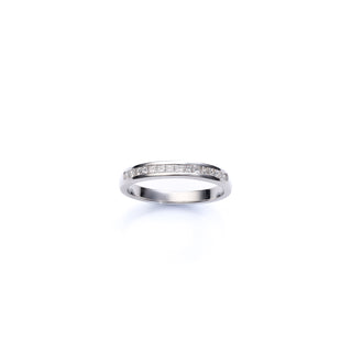18ct White Gold Diamond Princess Cut Half Eternity Band Ring