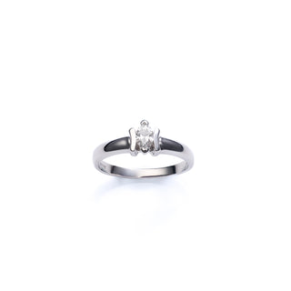 Unique 18ct White Gold 0.25ct Natural Marquise Diamond Solitaire Ring