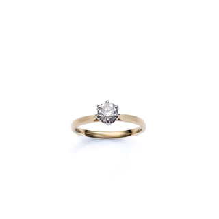 Modern 18ct Yellow Gold 0.6ct Natural Diamond Solitaire Ring