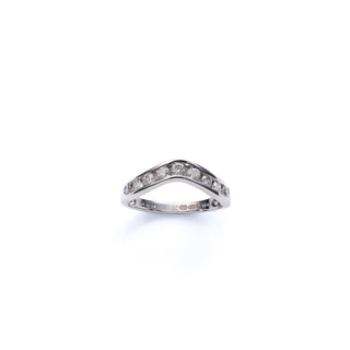 18ct White Gold 0.33ct Diamond Wishbone Shaped Half Eternity Ring