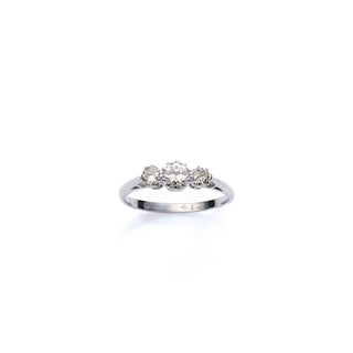 Antique 18ct Gold And Platinum Old Cut 0.5ct Diamond Trilogy Ring