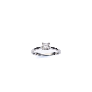 Platinum 0.33ct Natural Diamond Solitaire Princess Cut Ring