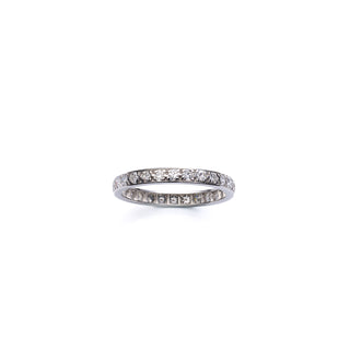 Antique Platinum Single Cut Diamond Full Eternity Band Ring