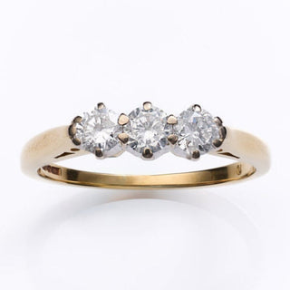 18ct Yellow Gold 0.55ct Diamond Trilogy Ring