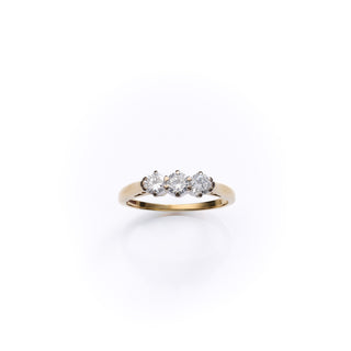 18ct Yellow Gold 0.55ct Diamond Trilogy Ring