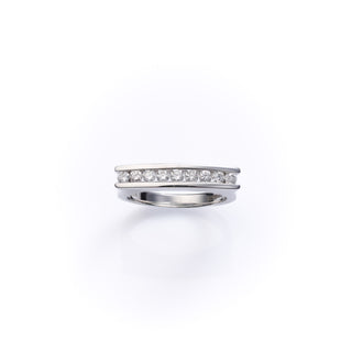 18ct White Gold 0.5ct Diamond Modernist Channel Set Half Eternity Ring