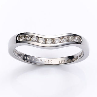 Platinum 0.2ct Diamond Wishbone Style Shaped Wedding/ Eternity Ring