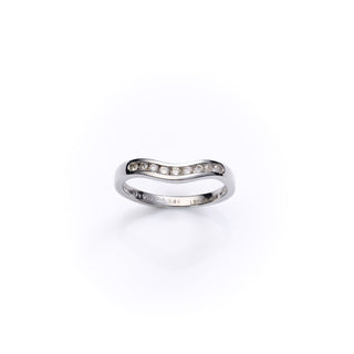 Platinum 0.2ct Diamond Wishbone Style Shaped Wedding/ Eternity Ring