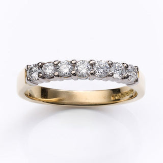 18ct Yellow Gold 0.35ct Diamond Seven Stone Half Eternity Ring