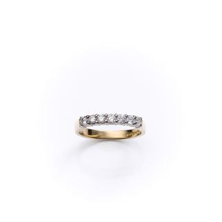 18ct Yellow Gold 0.35ct Diamond Seven Stone Half Eternity Ring