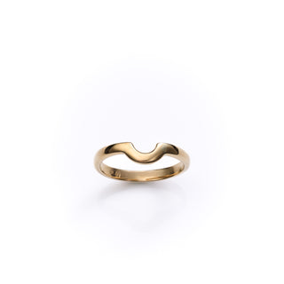 18ct Yellow Gold Wrap Around Shaped Wedding Band Ring 2.5mm