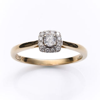 18ct Yellow Gold Forever Diamond Halo Ring
