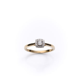 18ct Yellow Gold Forever Diamond Halo Ring