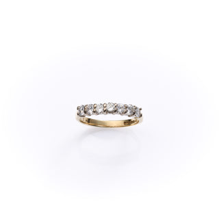 18ct Yellow Gold 7 Diamond Half Eternity Band 0.6ct