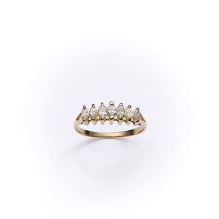 Vintage 18ct Yellow Gold 0.5ct Marquise Diamond Seven Stone Ring