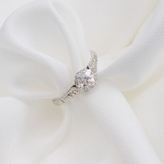 Antique Platinum 0.9ct Old Cut Diamond Solitaire Ring