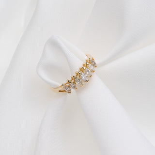 Vintage 18ct Yellow Gold 0.5ct Marquise Diamond Seven Stone Ring