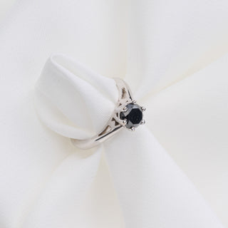 18ct White Gold Black 0.75ct Diamond Solitaire Ring