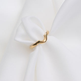 18ct Yellow Gold Wrap Around Shaped Wedding Band Ring 2.5mm