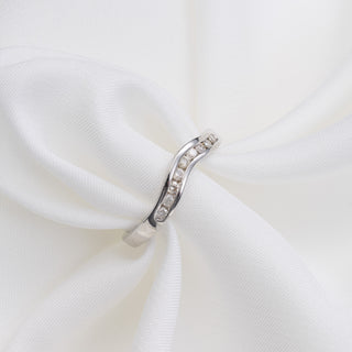 Platinum 0.2ct Diamond Wishbone Style Shaped Wedding/ Eternity Ring
