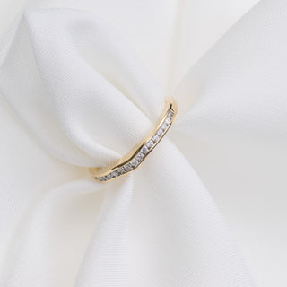 RESERVED 18ct Yellow Gold Forever Diamond Semi Shaped Wedding Ring
