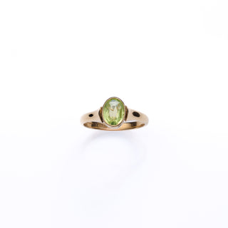 Edwardian 18ct Yellow Gold Peridot Bezel Set Solitaire Ring