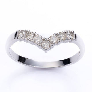 18ct White Gold 0.45ct Diamond Wishbone Half Eternity Band Ring