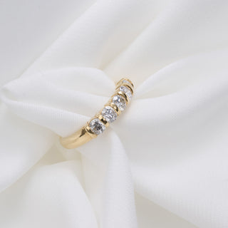 18ct Yellow Gold 1ct Diamond Five Stone Half Eternity Band Ring