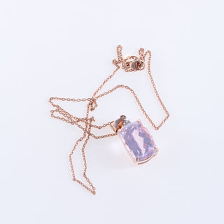 9ct Rose Gold Faceted Amethyst Pendant Necklace